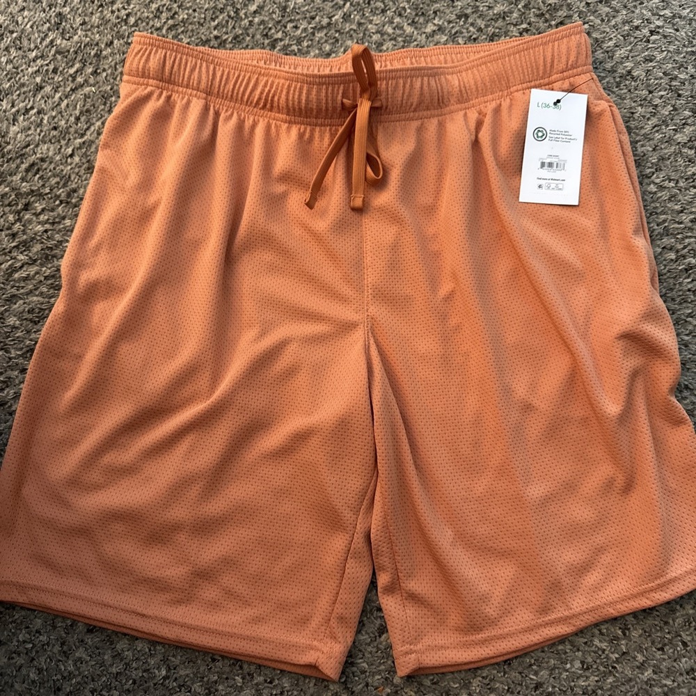 Athletic Works Men's Shorts W/pockets Size Large, Coral New With Tags
